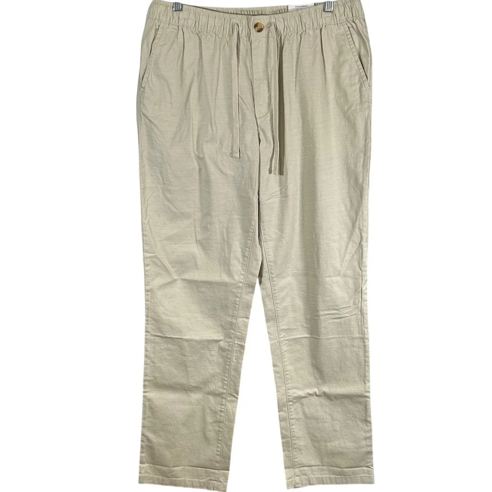 George Mens Weekend Chino Pants Beach Khaki Stretch Comfort Waist Medium 32-34